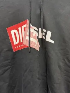 【DIESEL】★Lサイズ ★剥がれロゴパーカー・黒
