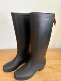極美品◆AIGLE エーグル レインブーツ ミスジュリエットA 黒 23.5cmのサムネイル