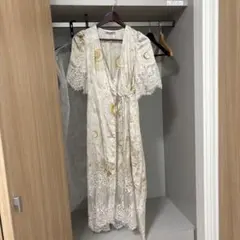 SNIDEL HOME レース付きラップワンピース　パジャマ