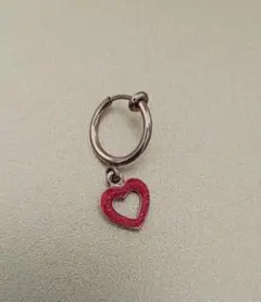 ハートチャーム フープイヤリング 片耳用