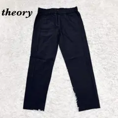【美品】 theory ウエストゴム スラックスパンツ S ブラック