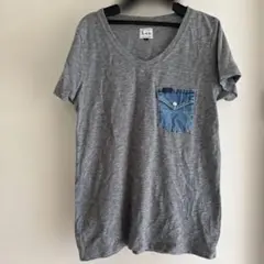 Lee デニムポケット Vネック Tシャツ グレー Sのサムネイル