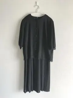 ブラックフォーマル レース半袖ジャケット 13号 夏用喪服 礼服 法事 冠婚葬祭