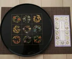 レトロ eyes 萬化粧シリーズ お盆 トレー 花丸 合成漆器