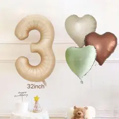 くすみ　誕生日 飾り 風船 セット ナンバーバルーン 100日祝い　１歳 ２歳