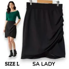 sa Lady カシュクール タイトミニスカート ブラック Lサイズ 秋冬
