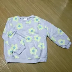 ZARA 長袖トレーナー　パープル×花柄　110cm