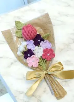 かぎ編み 枯れない花束 毛糸の花束 プチギフト パンジー 花束 - メルカリ