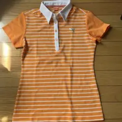 【美品】PUMA レディース ポロシャツ オレンジストライプ