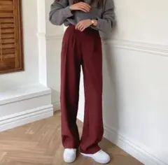 新品　バーガンディ　パンツ　Mサイズ