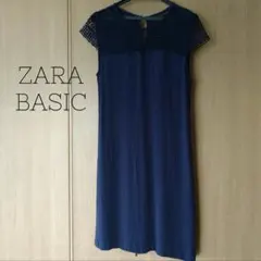 ZARA 胸元、袖レース使い半袖ワンピース