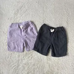 petit main パンツ 90cm ラベンダー・グレー　セット売り