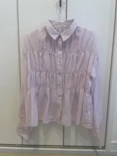 ☆ぷりん様専用☆ aquaiist ピンクストライプフリルシャツ