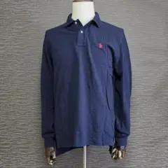 【超美品】ラルフローレン 長袖ポロシャツ 濃紺×赤ポニー M(L相当) 欧州規格
