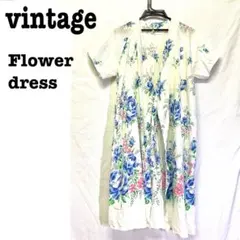 美品【 vintage 】羽織りワンピース　花柄ワンピース　シャツワンピースのサムネイル