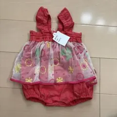 アプレレクール　赤い花柄ロンパース 70サイズ