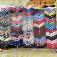 け　まとめ売り グログランリボン リボンモチーフ　2つ×60種類　124個セット