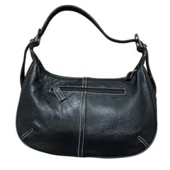 【y2k】ホーボー型 レザーハンドバッグ 黒 ワンショルダー シボ革 冠婚葬祭