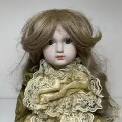 ビンテージ モヘアウィッグ みつあみ ビスクドール 人形ウィッグ 頭