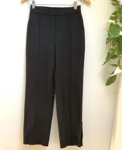 良品　綺麗　ロペピクニック【М】ブラック　ストレートパンツ　サイドスリット