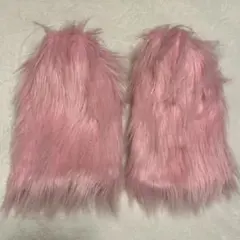 ピンクファーレッグウォーマー