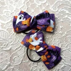 ハロウィンリボンヘアゴム2個セット