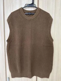 【UNIQLO】オーバーサイズクルーネックニットベストMen's XL ブラウン