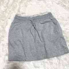GAP ギャップ スウェット ミニスカート M グレー ロゴ刺繍