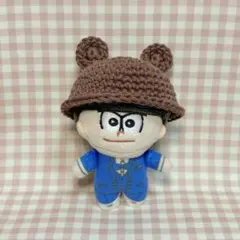 カンカン帽 グロングランリボン 茶色 8cm ほわぬい 忍たま ぬい服