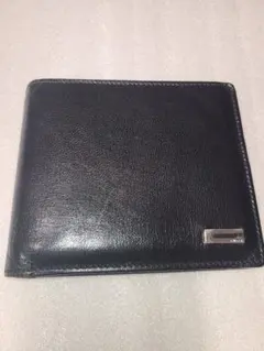 GUCCI ブラックレザー 二つ折り財布 グッチ 革財布 ICカードケース付き