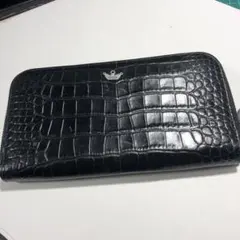 13484 ガガミラノ クロコダイル型押し長財布 ブラックのサムネイル