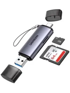 カードリーダー USB-C/A SD TF 2in1 メモリカードリーダー