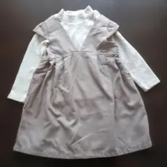 petit mainフリル付きワンピースとTシャツ2枚組セット