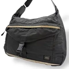 ポーター ショルダーバッグ 斜め掛け ナイロン ブラック系 ロゴ A4収納可能