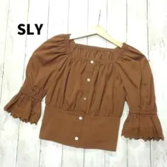 【サイズ FREE】SLY スライ パフスリーブ トップス スクエアネック
