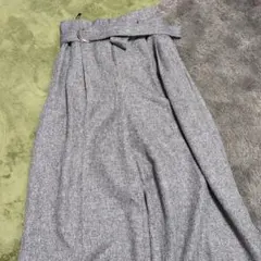 NATURAL BEAUTY グレー ガウチョパンツ ベルト付き