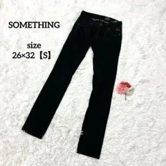 サムシング ブラックパンツ Y2K 内側豹柄 ギャル 可愛い カジュアルパンツ