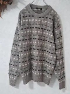 ANDERSON ウール100％ 幾何学柄ニットセーター 美品　日本製
