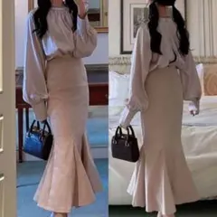 新品 高見え 韓国 パーティ キャバドレス サテン背中開きフレアマーメイドワンピ