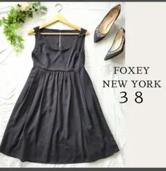 FOXEY　NEW YORK　フォクシー　ワンピース　38　黒　ノースリーブのサムネイル