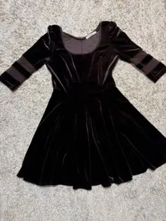 dazzlin ダズリン ベロア フレアミニワンピース