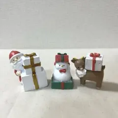 ナチュラルキッチン　クリスマス　プレゼントサンタ　トナカイ　スノーマン　置物　冬