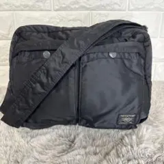 美品 廃盤モデル PORTER DRAWING ストライプ 黒 ショルダーバッグ