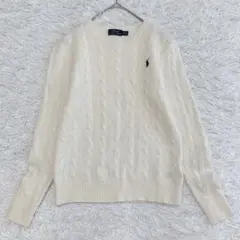 ポロラルフローレン ケーブルニット カシミヤ混 ポニー刺繍 ロゴ クルーネック