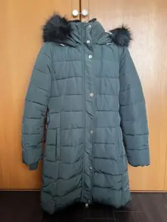 ストラディバリウス フードファー ロング中綿コート S カーキ