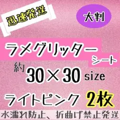 大判　追跡番号付　グリッターシート　うちわ文字　規定外　薄ピンク　2枚