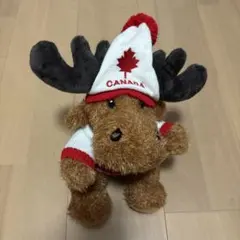 カナダ カエデ柄 ニット帽 ヘラジカぬいぐるみ　新品タグ付き