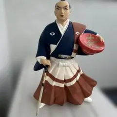 博多人形 源蔵作 歌舞伎 隈取 置物 黒田武士 アンティーク