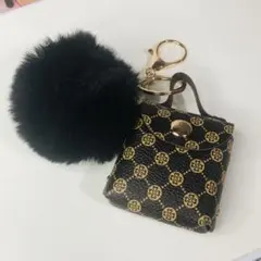 バッグチャーム　ミニバッグ　キーリング　キーホルダー　ブラック　おしゃれアイテム