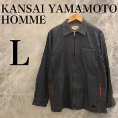 【美品】KANSAI YAMAMOTO HOMME ジップ付きシャツ L グレー